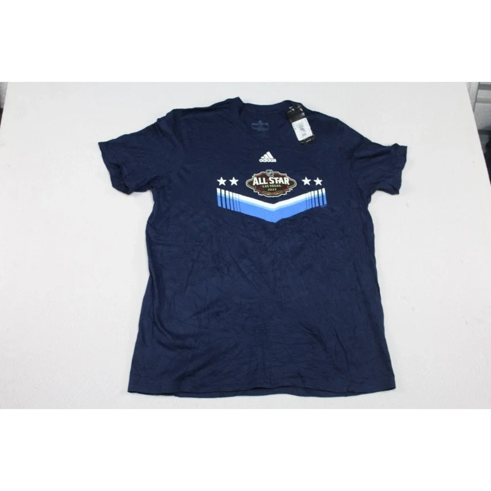 Adidas Men Blue Shirt Amplifier Tee NHL All Start Casual Size Large